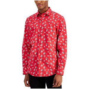 bar III Mens Slim Fit Performance Floral Button Down Dress Shirt, NWT